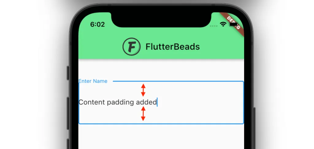 set height of textfield by adding content padding